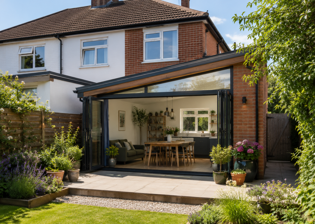 lean to semi detached extension